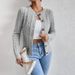 Women's Oversized Knit Cardigan – Cozy Round Neck Long Sleeve Sweater (Grey/Khaki/Black/White, S-XL)_ecoleips.com