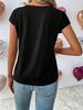 Summer Women's Creative Eyelash Pattern White Black Casual Large V Neck T Shirt Casual Cap Sleeve T Shirt Spring_ecoleips.com