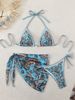 Women's Sexy Printed Bikini Set High Waist Two Piece Cover-Up Swimsuit Trendy Beach Hot Spring Outfit_ecoleips.com