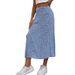 2026 Summer New Women's Fashion Floral Print Skirt, European And American Style, Cross-Border Slit A-Line Bodycon_ecoleips.com