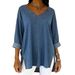 2026 Spring New Women's Street Fashion Denim V-Neck Top_ecoleips.com