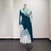 Women's Plus Size Slim Fit Printed Long Dress Fashionable Pleated Collar Suit New Arrival_ecoleips.com