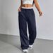 Casual Women's High Waist Straight Leg Trousers Autumn/Winter Japanese Korean Style Commuting Long Suit Pants_ecoleips.com