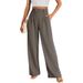 Women's High Waist Wide Leg Dress Pants - Business Casual Trousers With Pockets, Polyester Straight Leg Pant For Work Office_ecoleips.com