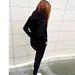 Women's Fleece Lined Hoodie Set Casual Sports Sweatshirt With Letter Print_ecoleips.com