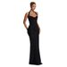 Elegant Style Women's Strapless Long Dress Solid Color Halter Neck Design Sexy Tie Up Slim Fit Fashion Dress_ecoleips.com