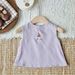 Little Alice Summer Sleeveless 100% Linen For Children, Thin Embroidered Boys And Girls Solid Color Top Vest_ecoleips.com