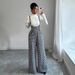 2025 Autumn New European And American Cross-Border Women's Elegant Houndstooth Buttoned Overalls_ecoleips.com