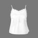 AD980 Spring/Summer Thin Outerwear Silk Satin V-Neck Lace Camisole Loose Fit Base Shirt_ecoleips.com
