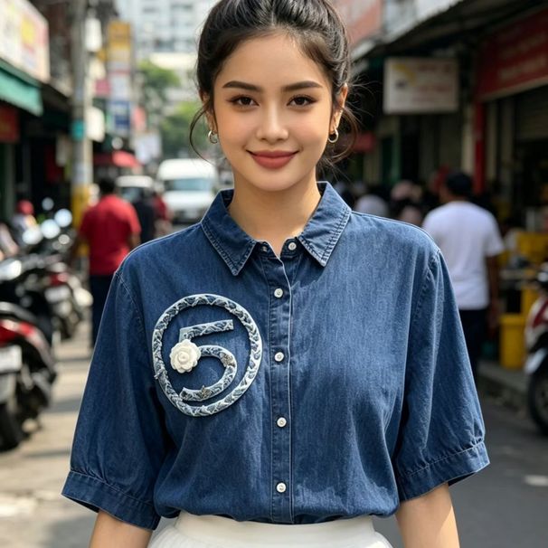 High End Women's Denim Jacket Exclusive Fashionable Casual Loose Fit Top for Ladies_ecoleips.com