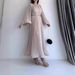 Women's Clothing Autumn New Long Skirt Temperament Pleated Trumpet Sleeve Long Dress_ecoleips.com
