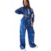 European And American Fashionable Bright Print Lace-up Loose Shirt Straight Pants Suit_ecoleips.com