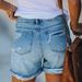 2024 Street Hipster Ripped Straight Pants Women's Denim Shorts Women's_ecoleips.com