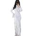 Muslim Dress Women Elegant Lace Bodycon Evening Dress With Flared Sleeves – High Waist Long Dress For Women In Peacock Blue, Pink & White_ecoleips.com