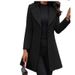 Autumn And Winter Medium And Long Lapel Thin Solid Color Slim Women's Woolen Coat_ecoleips.com
