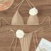 Women's Clothing Women's Split Swimsuit Women's Solid Color Three Dimensional Flower Sexy Bikini_ecoleips.com