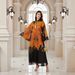 Modest Abaya Dress Elegant Stylish Muslim Robe Dress For Women Middle East Floral Art Pattern Polyester Women's Clothing_ecoleips.com