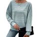 2026 European American Cross-border Women's Clothing, Independent Site Autumn And Winter New Ribbed Round-neck_ecoleips.com