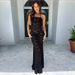 European And American Women's Fashion 2026 Summer Best-Selling Sexy Lace Patchwork Strapless Backless Long Slim-Fit_ecoleips.com