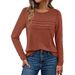 Wholesale Of Solid-Color Round-Neck, Pullover, Striped And Pleated Long-Sleeved T-Shirts And Tops For Women In Autumn An_ecoleips.com