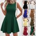 Summer Casual Dress for Women Sleeveless round Neck Slim Fit Cross Border Style Suitable for Commuting European And American Inspired_ecoleips.com