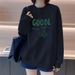 Women's Korean-style Loose-fitting Round-neck Thin Sweatshirt, New Autumn High-end Slim-fit Mid-length Plus-size_ecoleips.com