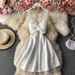 Petite Strapless Mini Dress V Neck Backless Sleeveless Fitted Waist a Line Nightclub Style Sexy Women's Clothing_ecoleips.com