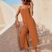 Voya Women's New Loose Casual Irregular Pocket Suspender Sleeveless Jumpsuit Pants_ecoleips.com