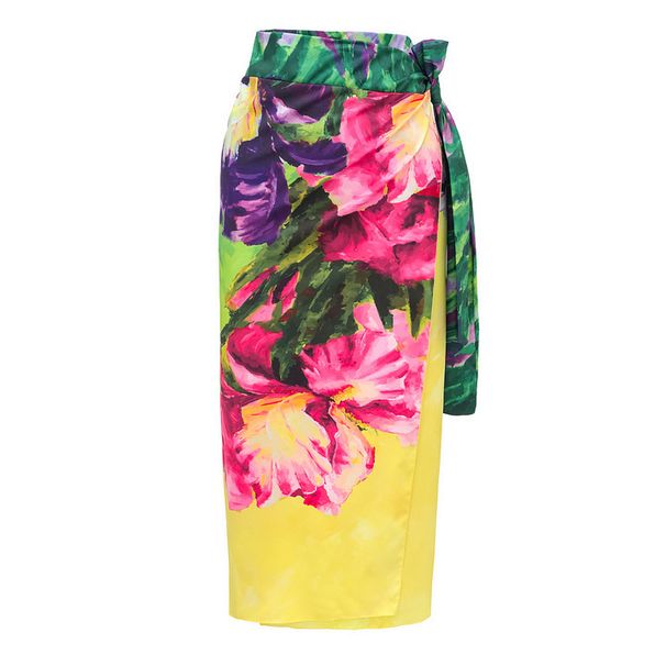 Women's Bright Yellow Printed One Piece Swimsuit European American Style Sexy Vacation Cross-Border Hot Selling 2026_ecoleips.com
