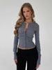 K Knitted Long Sleeved Cardigan New Slim Fit Knitted Base Sweater Cardigan For Women_ecoleips.com