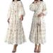 Muslim Floral Print Long Belted Fashionable And Elegant Dress_ecoleips.com
