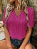 Breathable Hollow-Out Short Sleeve Shirt – Solid Color Summer Casual Top For Men & Women (White/Black/Yellow/Purple/Green/Pink/Orange)_ecoleips.com