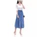 2025 Summer Korean Style High Waist Patchwork Midi Plus Size A-line Simple Pleated Umbrella Skirt_ecoleips.com