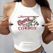 Women's Clothing Cowboy Retro Pattern Countryside Hot Girl Vest_ecoleips.com