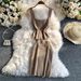 Luxury Chic Heiress Two Piece Set Sparkling Rhinestone Square Neck Sleeveless Knit Top And Slim Fit Bodycon Mini Skirt For Women_ecoleips.com