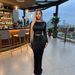 Women's Clothing Spring Fashion Sexy Hollow Out High Waist Long Skirt Two Piece Set Solid Color Casual Grubbing_ecoleips.com