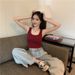 High Waisted Cropped Tank Top for Women Sleeveless Unique Design Layering Outerwear_ecoleips.com