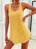 Summer Women's Solid Color U Neck Sleeveless Camisole Dress European And American Style I Shaped Casual Versatile Short Skirt_ecoleips.com