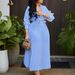 Elegant V-Neck Pleated Midi Dress With Detachable Belt – Women’s Stretchy A-Line Dress (Breathable Polyester-Spandex, Dusty Blue/Deep Green, S-XXXL)_ecoleips.com