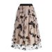 Women's Mesh Butterfly Embroidered Midi Skirt Best Selling Garment European And American Cross Border Trade Clothing_ecoleips.com