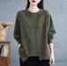 2026 Spring And Autumn New Korean Style Loose Sweatshirt For Women, Thin Solid Color, Casual Versatile Irregular Top_ecoleips.com
