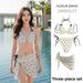 Women's Floral Two-Piece Bikini Swimsuit Slimming Push-Up Style Skirt Halter Neck Design for Beach And Hot Springs_ecoleips.com