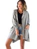 Women's Zip-Up Hoodie With Contrast Panels – Longline Cotton-Linen Blend Pullover, Oversized Streetwear Style (Rose/Gray, S-XXXL)_ecoleips.com