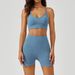 Women's Clothing Frosted Sports Yoga Suits For Women High Waist Hip Shorts Shockproof Bra Quick Dry Fitness Suit_ecoleips.com