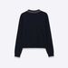 Fashion Versatile Lace Collar Navy Blue Long-sleeved Knitted Sweater_ecoleips.com