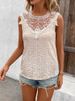 K Fashionable And Elegant Lace Collar Patchwork Small Vest Women's Solid Color Hook And Loop Suspender Top_ecoleips.com