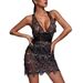 Women's Clothing New Bandage Dress Puff Sleeves Slim Fit Split Temperament Tassel Women's Mid Length Skirt_ecoleips.com