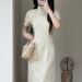 Chinese Qipao Summer Champagne Color Engagement High-End Elegant Improved Young Style Girl Dress New 2025_ecoleips.com