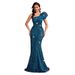 Elegant Sophisticated Evening Gown High Fashion Sequined One-Shoulder Graduation Ball Mermaid Dress for European American Parties_ecoleips.com