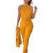 Women's Clothing Women's Casual Fashion Slim Top Solid Color Pants With Belt Suit For Women_ecoleips.com